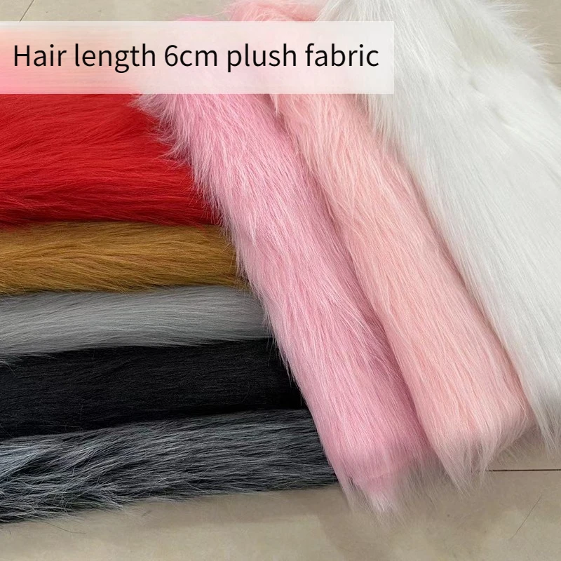 

Длинные волосы, плюшевая ткань на метр для рукоделия, игрушечный ковер, счетчик, фон, сделай сам, шитье, ткань из искусственного меха, дышащая, мягкая, розовая