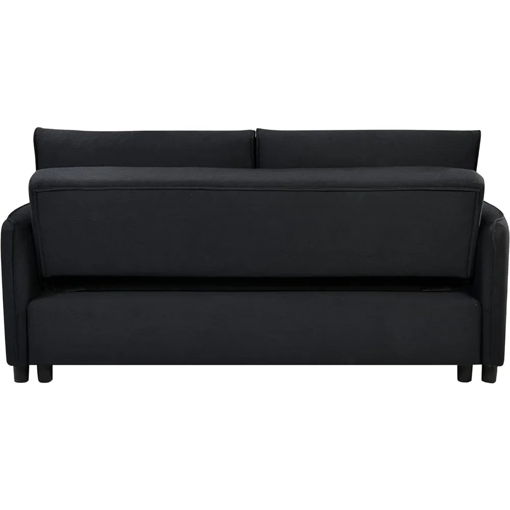 New 3-in-1 Tufted Futon Loveseat Convertible Sleeper Bed W/Pull Out Sleep Daybed