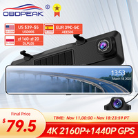 H8 Front 4K 2160P Car Dvr Rear 2K 1440P Camera Rearview Mirror IMX415 WIFI Video Recorder GPS Track Auto Registrar Dash Cam