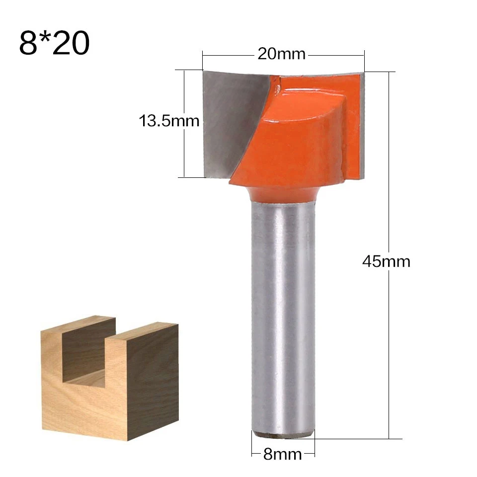 6/8mm Schaft Reinigung Bottom Gravur Router Bit Holzbearbeitung Werkzeug Vhm Holz Fräsen Cutter End Mühle 18mm 20mm 30mm 32mm – Detail 8