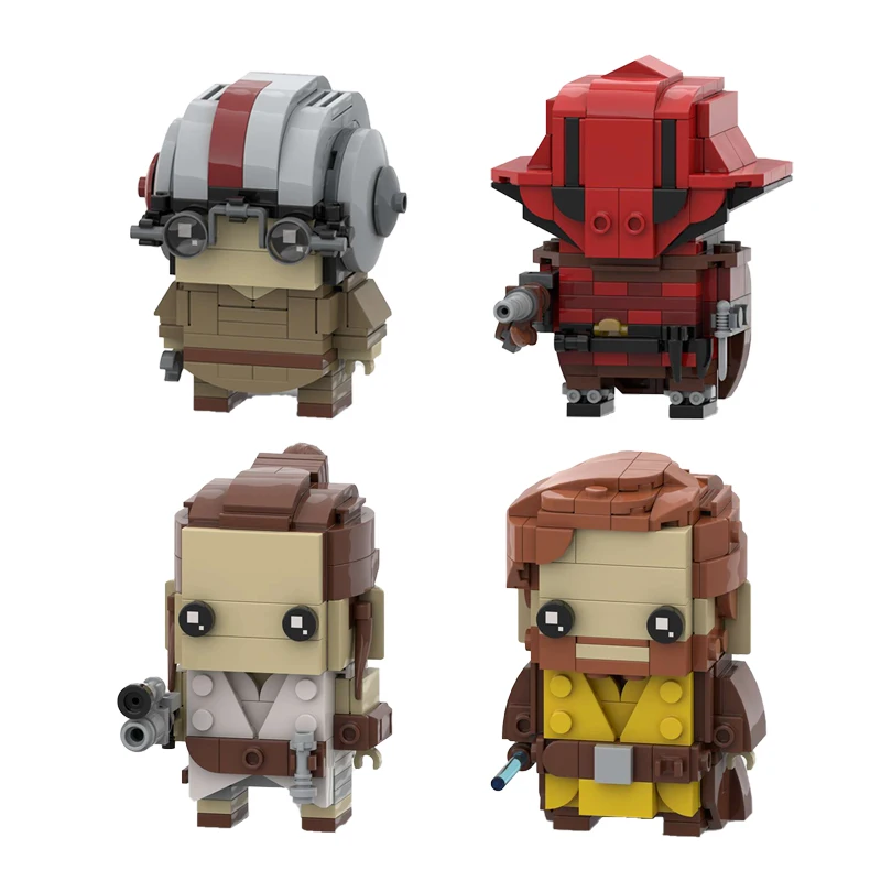 

MOC Space Wars Brickheadz фигурки Wangs Rey Vaders Offeed Luke Greedoed кирпичи строительные блоки наборы игрушки для детей подарок