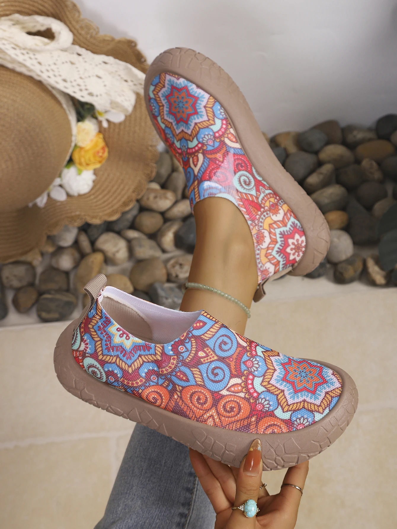 2026 Frühling Herbst Damen Slip-On Sneaker mit Sonnenblumenmuster, Leichte Atmungsaktive Rutschfeste Mesh-Herbst-Wanderschuhe, Park-Light-Wanderschuhe – Detail 27