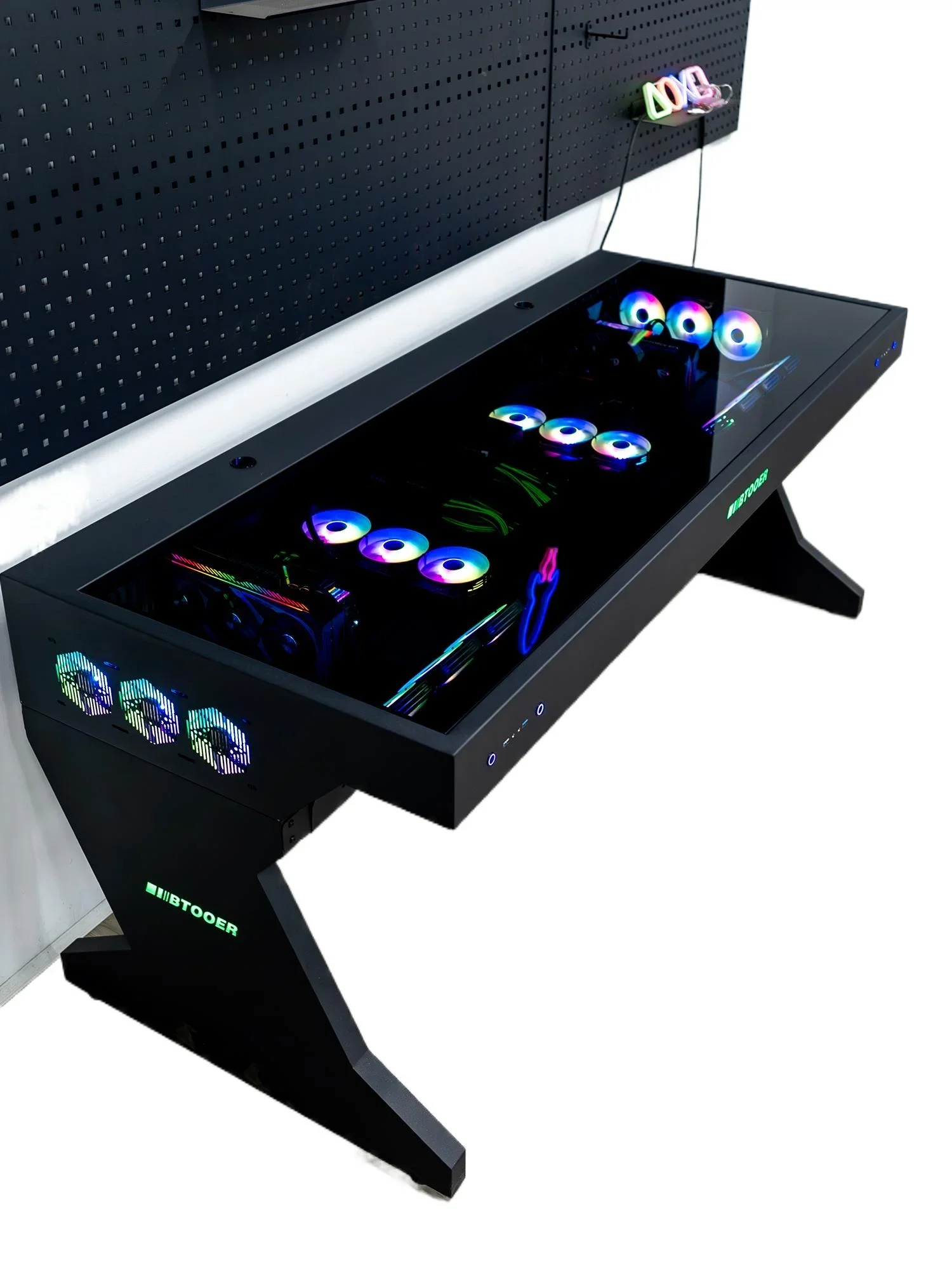 Computer chassis integrated table, two hosts can be installed for two people, cool MOD large chassis, water-cooled e-sports