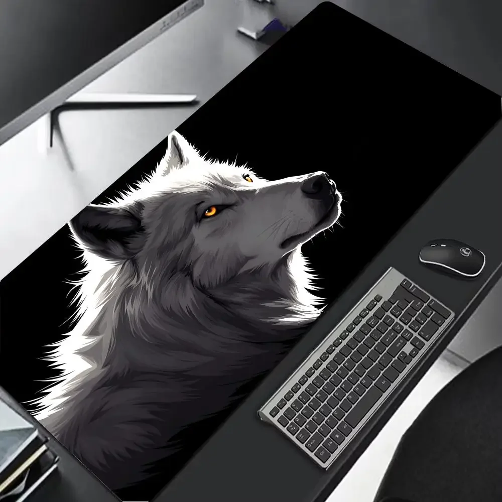 PAD WOLF LS Mousepad Game Player Mauspad rund um schwarze Maus Tischmatte Xxl Maus – Detail 4