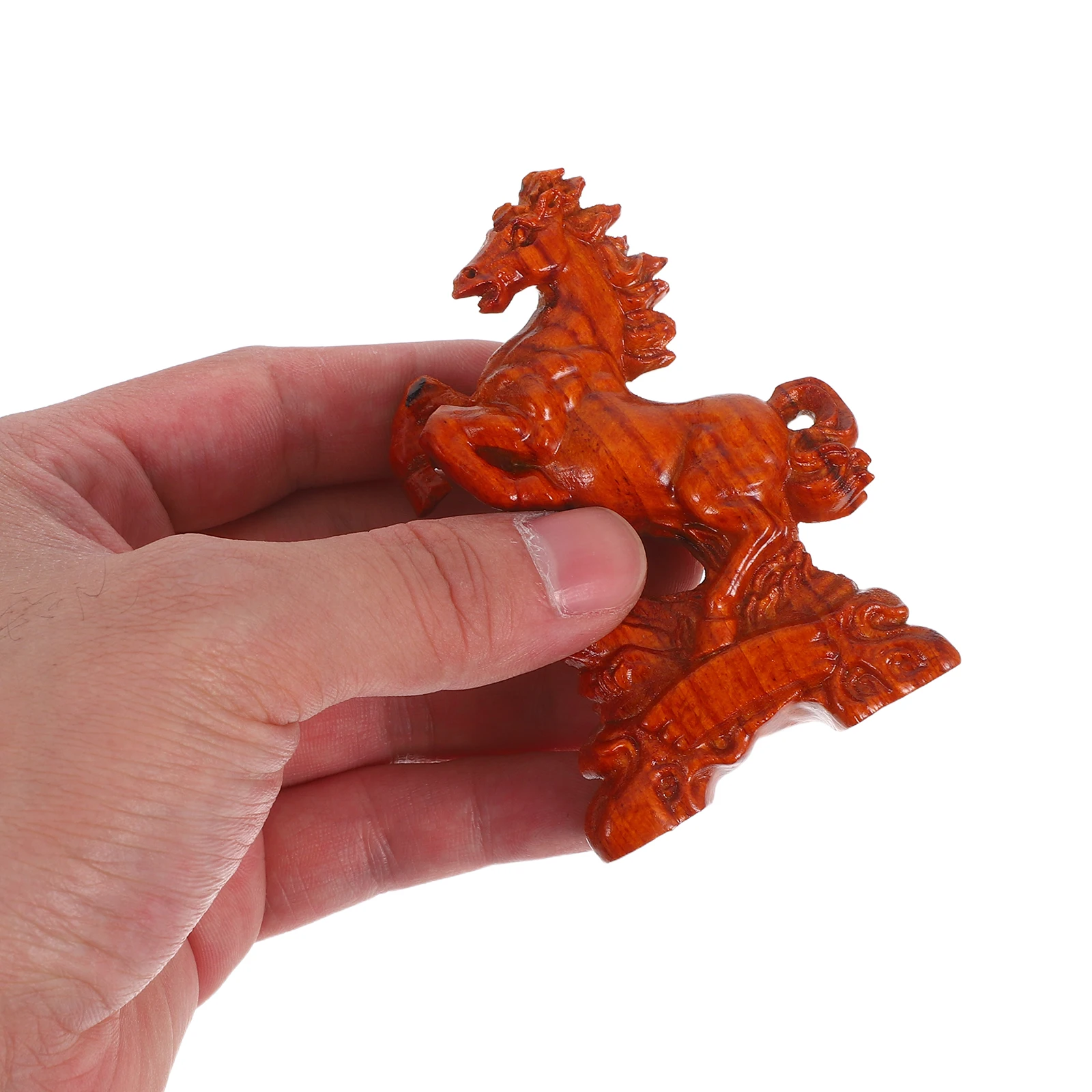 

Decorative Horse Solid Wood Carving Ornaments Wooden Desktop Carved Animal Sculpture