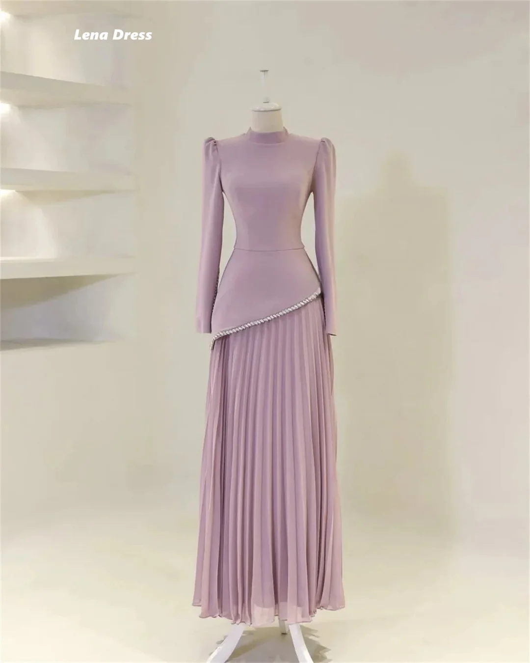Lena Custom Made Prom Dresses 2025 Evening Dress Luxury Elegant Evening Dresses for Special Occasions Long Sleeves Ball Gowns image 2