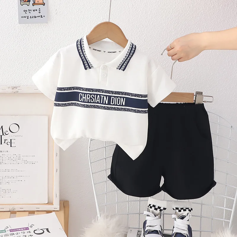 Boys Clothes Sets Summer 2024 Children Polo Shirts Shorts 2pcs Sports Suit For Baby T-shirts Tracksuits Kids Jogging Outfits 5Y