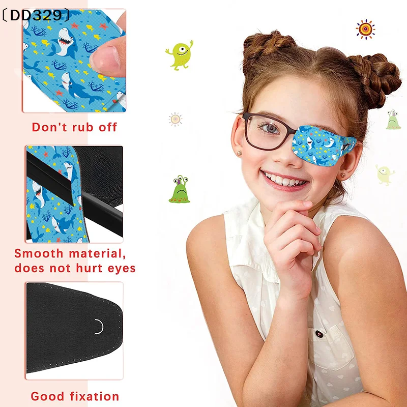 〔DD329〕4/8Pcs Amblyopia Eye Patch Cartoon Single Eyeshade Washable Kids Strabismus Correction Astigmatism Training Eyeshade