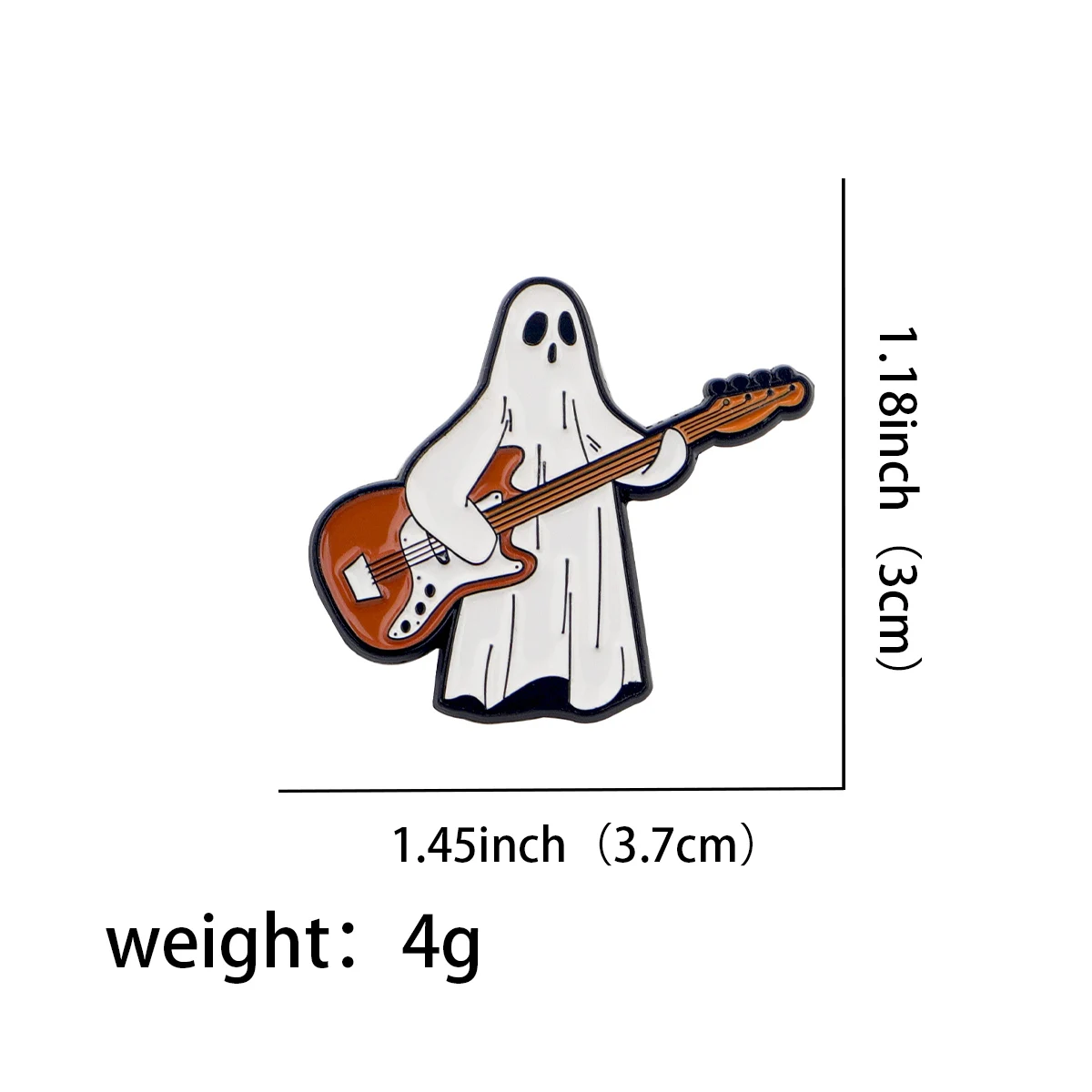 Guitar Ghost Funny Enamel Lapel Pin Badge Pins Hats Clothes Backpack Decoration Jewelry Accessories Halloween Gifts for Friends