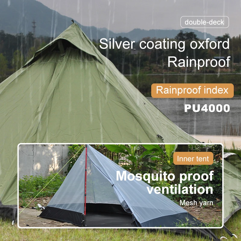 Waterproof, sun proof, rain proof outdoor mountain bike pole less tent,camping supplies, Overnight Insect proof 2 people use