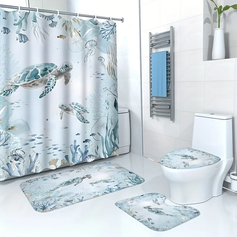 set-da-bagno-4-pezzi-tenda-da-doccia-di-qualita-con-stampa-tartaruga-con-ganci-tappetino-da-bagno-antiscivolo-sedile-wc-a-forma-di-u-e-tappetino