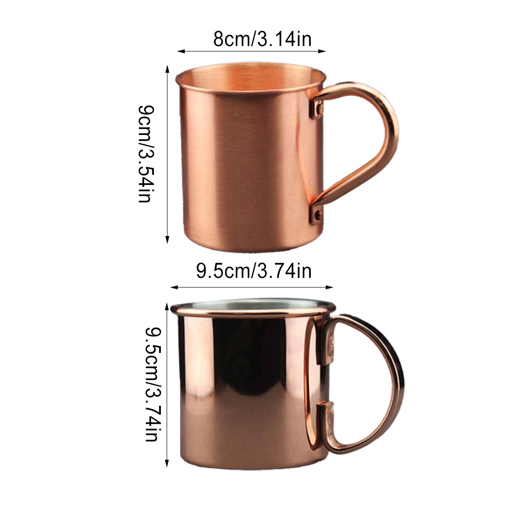 كوب نحاسي كوب نحاسي بيرة موسكو بغل أكواب مياه مقهى بار مطعم ناعم بدون بطانة داخلية لوازم 304