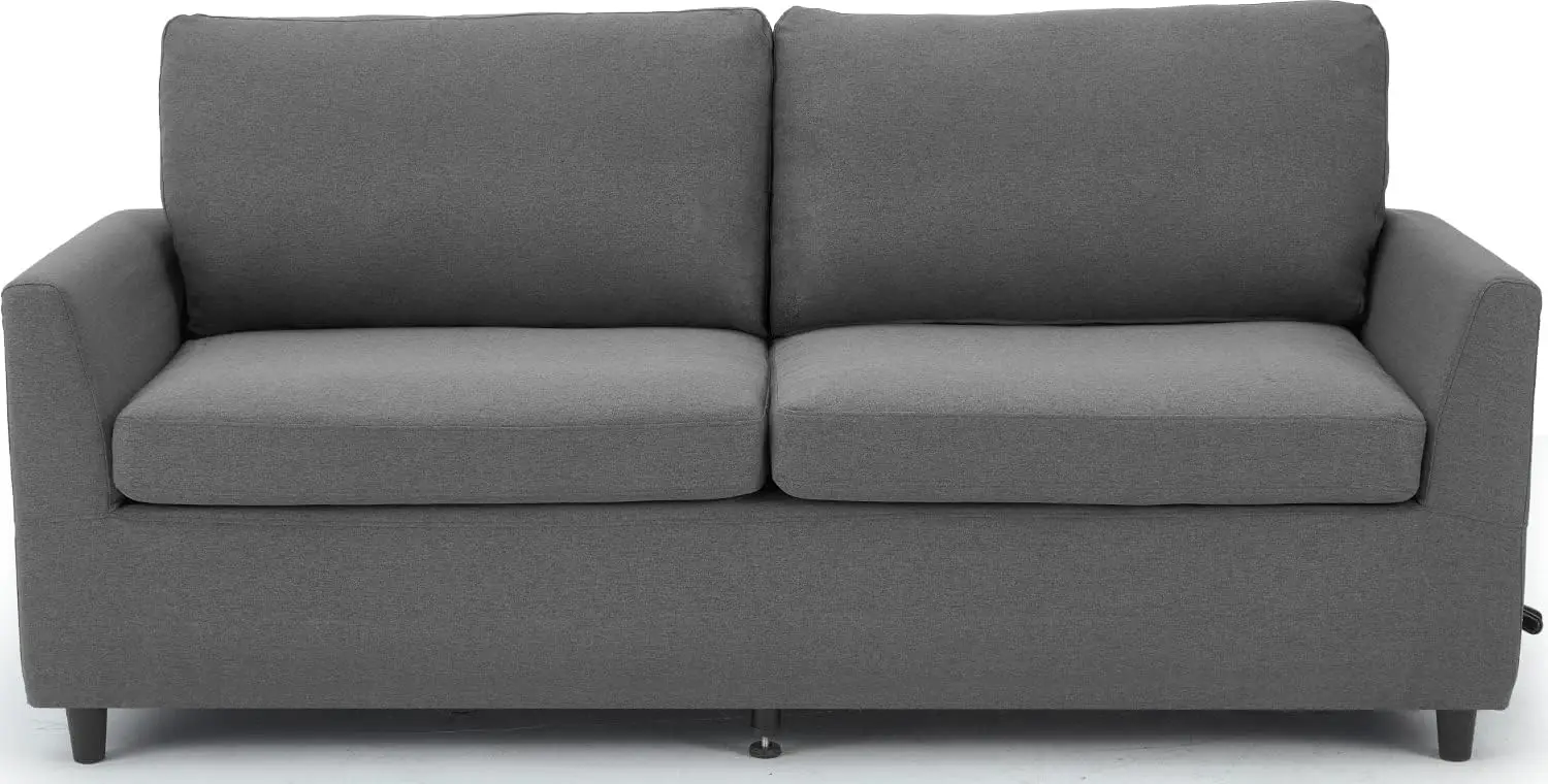 

75.6" Sofa with Removable Couch Cover, Modern Upholstered Fabric 3-seat Couch for Living Room，Apartment, Office, Dark Grey