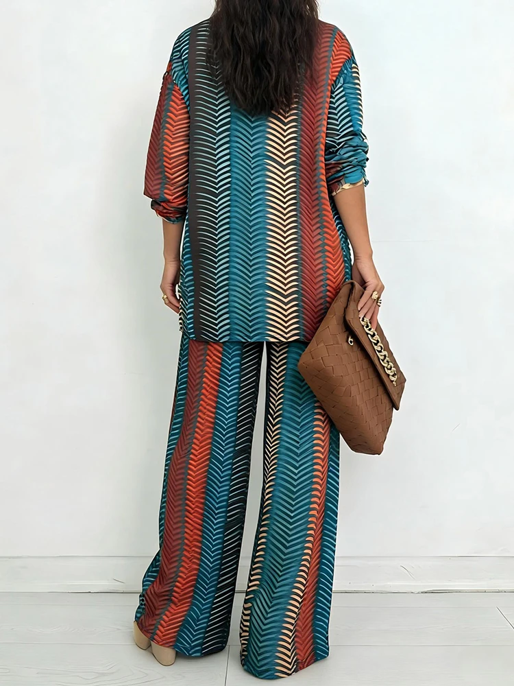 New Chic V Neck Long Sleeve Pr - огляд і ціна Wide Leg Palazzo Pants
