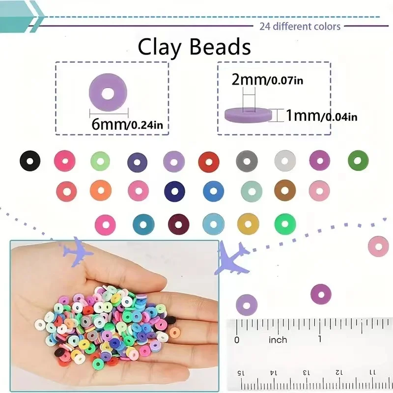 14400/4200/2400pcs Assorted Polymer Clay Beads Kit for DIY Jewelry Making - Handmade Craft for Bracelet, Necklace, Earrings