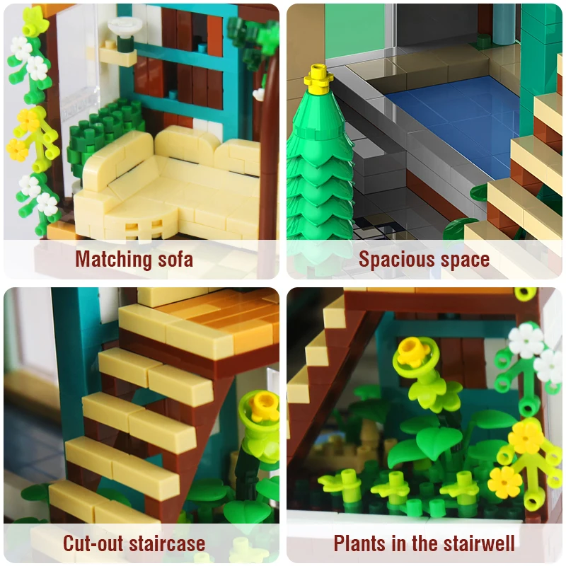 1340 pezzi Creative House Room Model Building Blocks giocattoli per ragazze ragazzi Puzzle fai da te assemblaggio Micro blocchi giocattoli decorazione Desktop