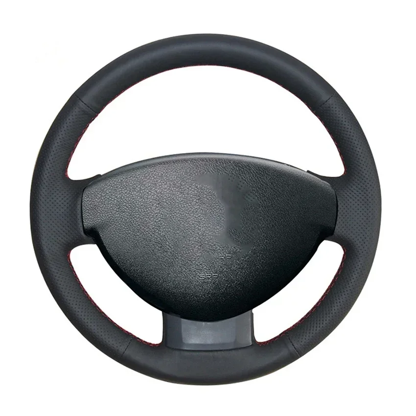 Black Artificial Leather Car Steering Wheel Cover for Renault (Dacia) Duster 2010-2016 Dokker Lodgy Logan Sandero 2013-2017