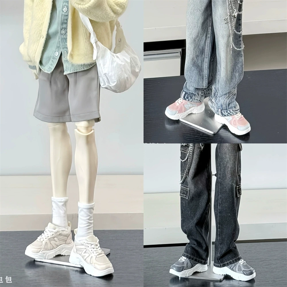 

BJD Doll Boys Sports Shoes Handsome Casual Network-surface Gray ID75 White Pink Youth Sneakers Toy Shoes Gifts Doll Accessories