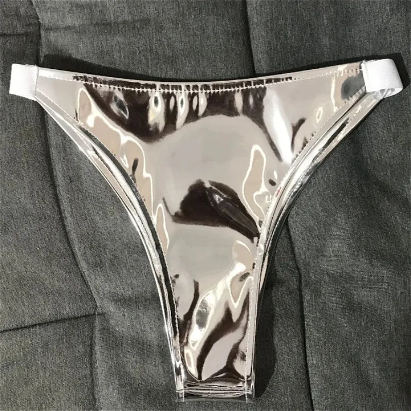 Shiny Women's Sexy Micro Shorts Nightclub Slimming Patent Leather Glossy Tiny Bikini Short Panties for Dancer Stage Performances