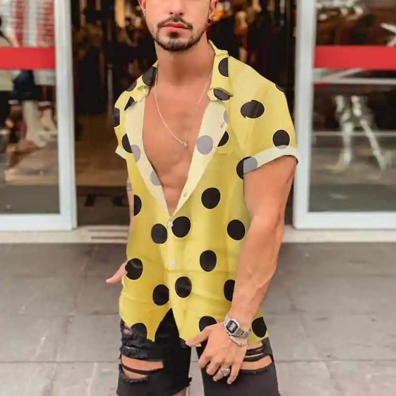 

Polka Dot Printed Slim Fit ort Sve irt Youthful ular Cotton Sun Protection Treaent One-Piece Velvet Fabric