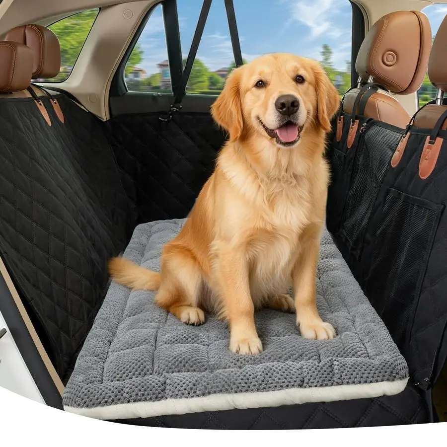 

Thick Supportive Dog Car Bed for Car Backseat, Soft NonSlip Travel Car Blanket Seat Cover with Joint Protection, Fits SUVs, Truc
