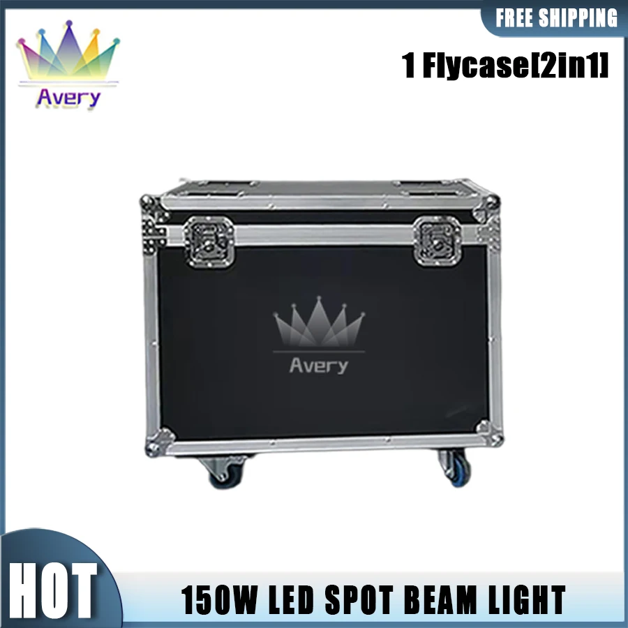 No Tax 1x Flycase For LED 150W Beam Gobo Moving Head Stage Light Effect 3 Or 8 Prism DMX512 For Club KTV Disco DJ Party Lighting