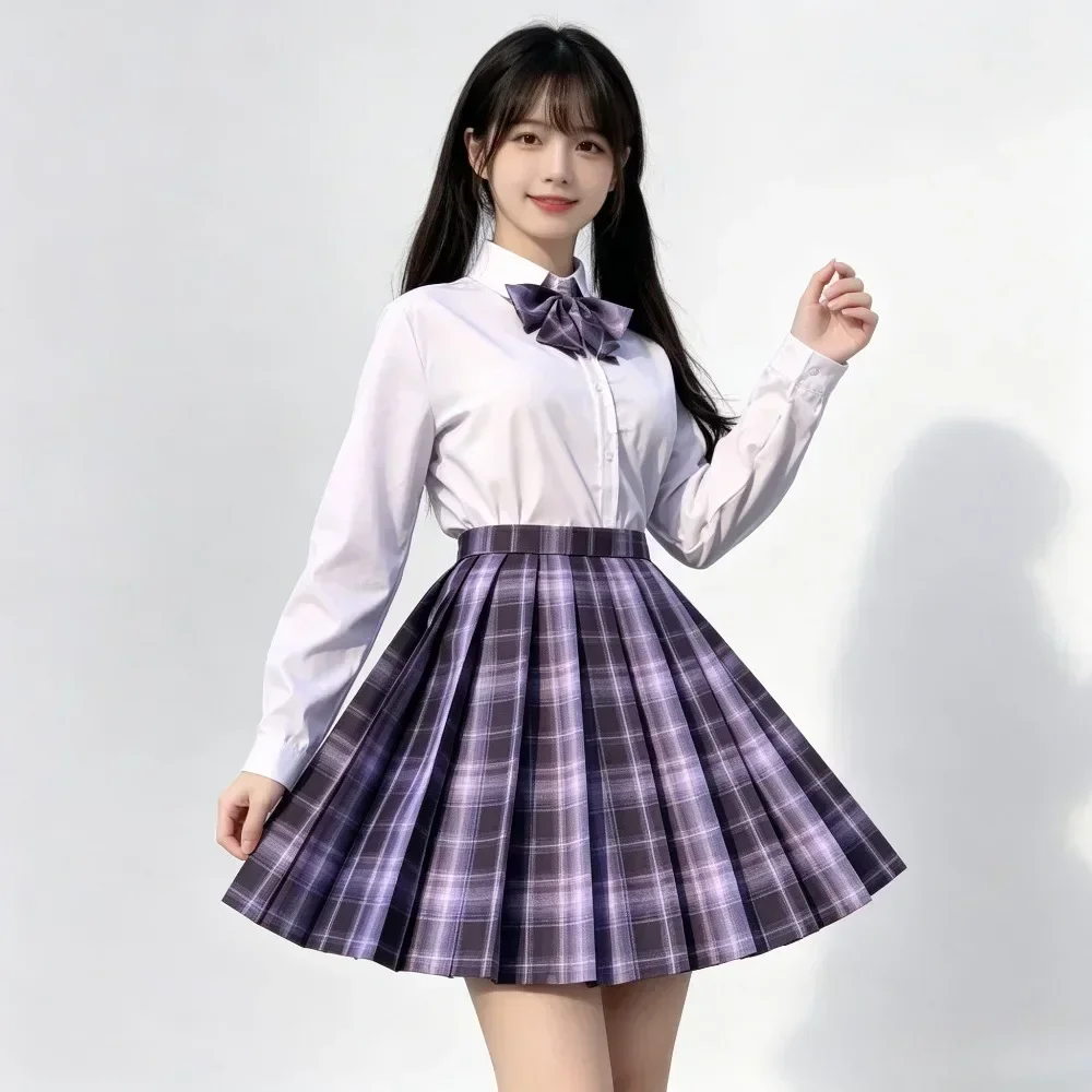 Purple Plaid Fit JK Skirt Suit,Classic Academy Uniform for F