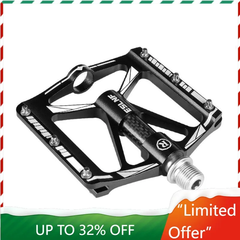 

ESLNF педали для горного шоссейного велосипеда, тройные герметичные подшипники, шпиндель из углеродного волокна, легкие велосипедные педали для езды по дорогам и MTB