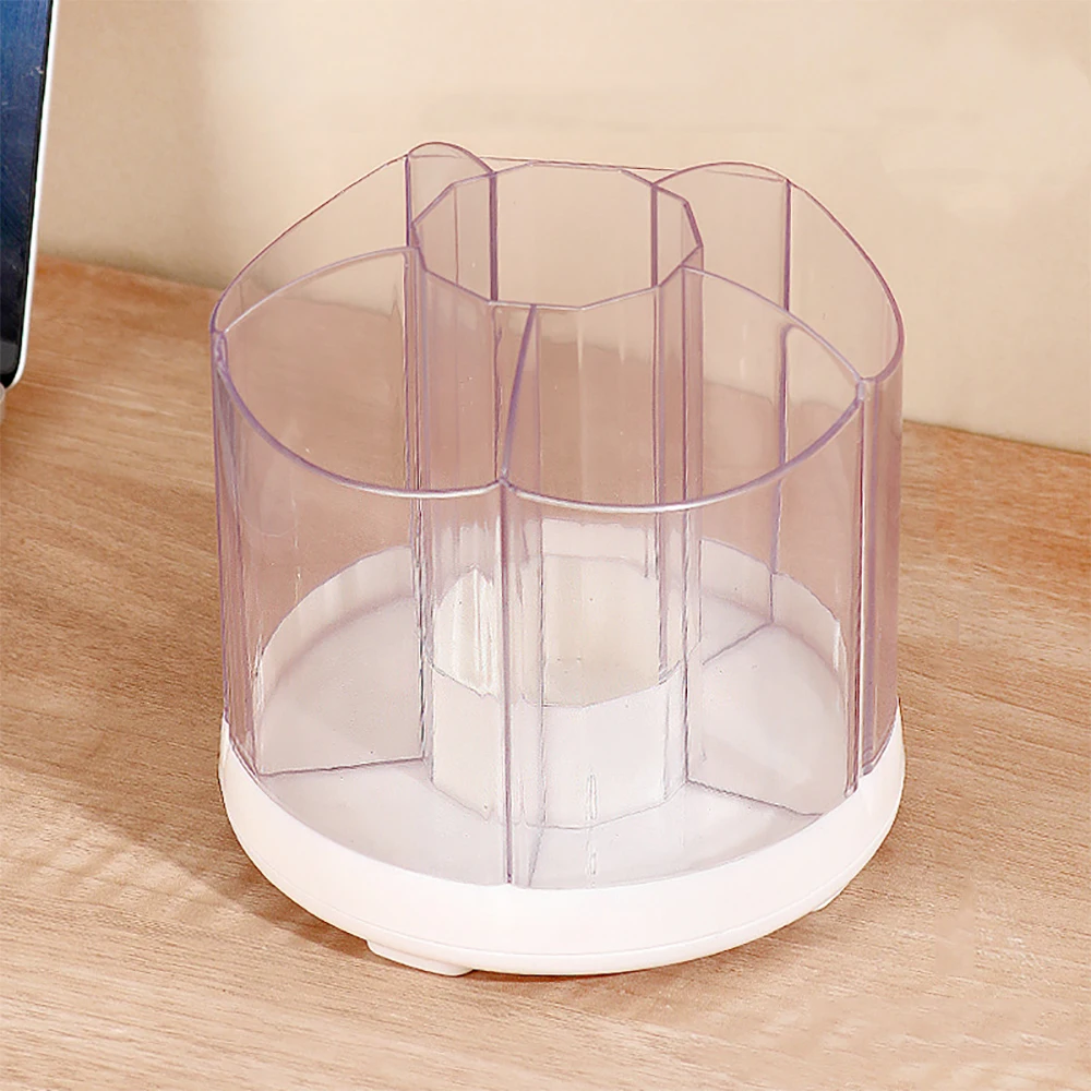 New 360° Rotating Makeup Brush Storage Box Large Capacity Removable Pen Holder Desktop Cosmetic Storage Organizer Brush Holder