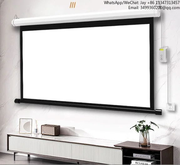

High Quality OEM Retractable Dinon Motorized Electric Projector Screen For Home Theatre With Trigger