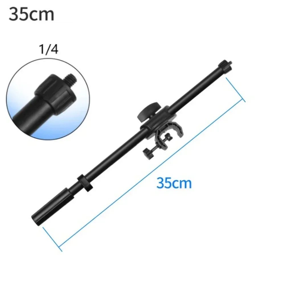 Suporte de microfone ajustável tripé suporte de vídeo ao vivo BoomArm 45cm com rosca de 1/4 3/8 polegadas suporte de microfone