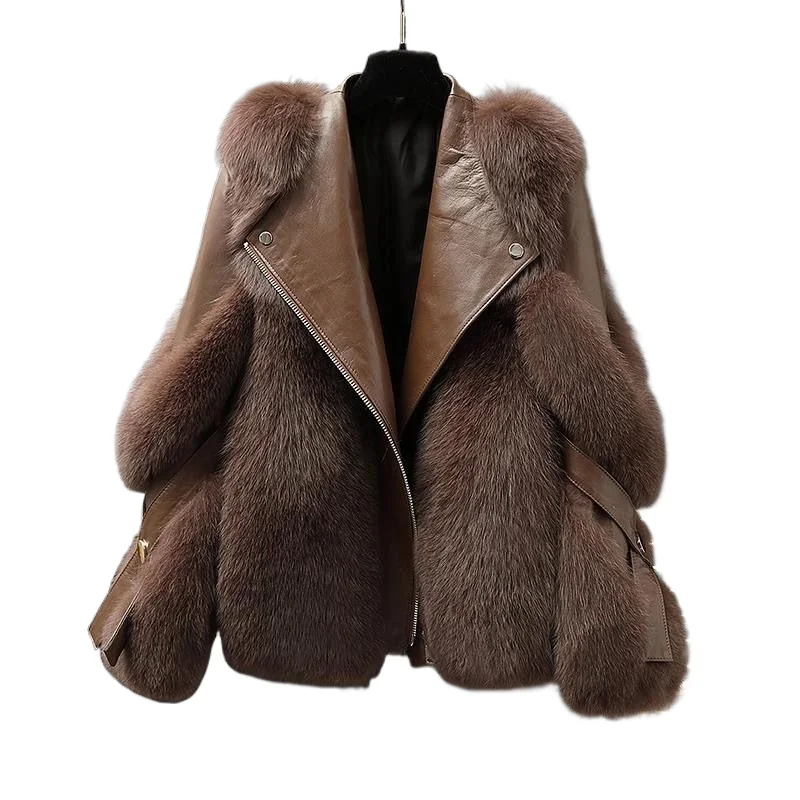 

Новый меховой интегрированный костюм-локомотив, куртка из искусственного меха, модный тренд, девчачий стиль, защита окружающей среды, темперамент, поездки на работу