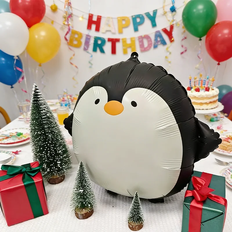 5 matte runde Pinguin-Ballons, Party-Ballons, Geburtstags-Ballons, Foto-Requisiten, geeignet für Geburtstagsfeiern, Pinguin-Themenpartys, Feiertagsdekorationen, Familienfeiern, Winter-Themenpartys, Jubiläumsbankette, Cartoon-Ballondekorationen – Detail 4