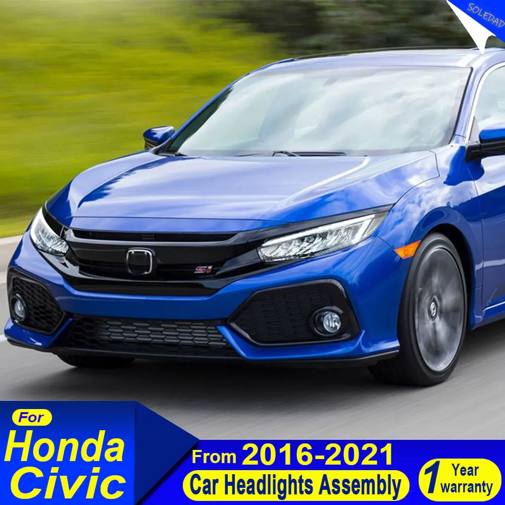 

Car Headlight Assembly for Honda Civic 10th 2016 2017 2018 2019 2020 2021 Led Turn Signal Daytime Running Light Car Accessories