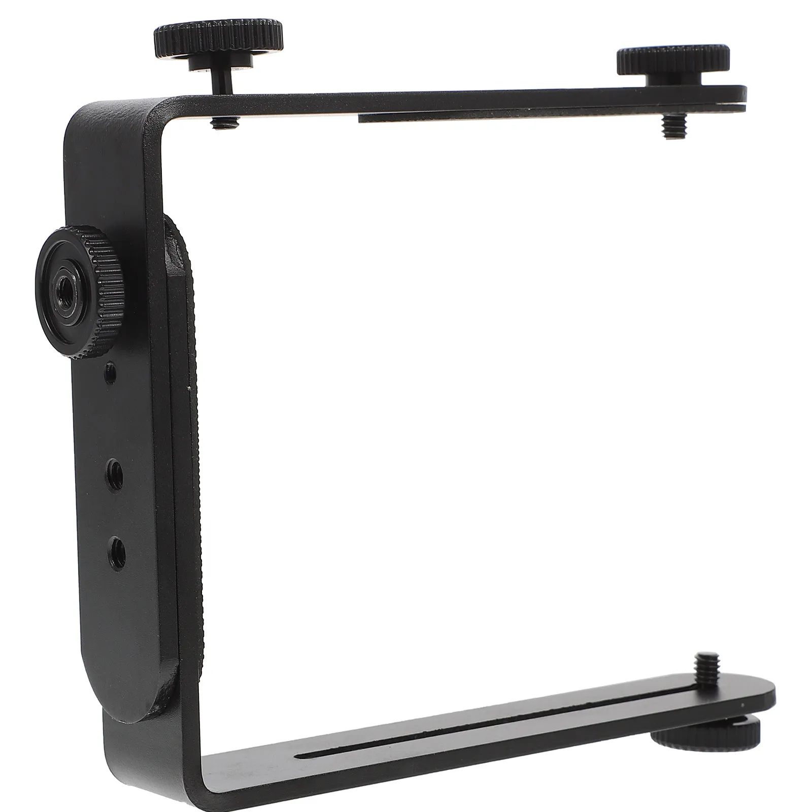 

Double Metal L Bracket Camera 14 Screw Flash Light Holder Non-Deformable Matte Surface Photography Accessories Bracket for Dslr