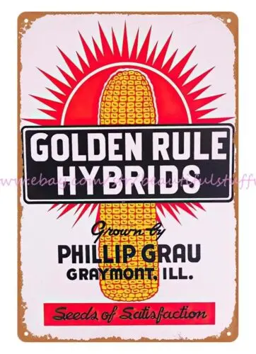 Golden Rule Hybrids seed corn Farm agricultural metal tin sign painting prints