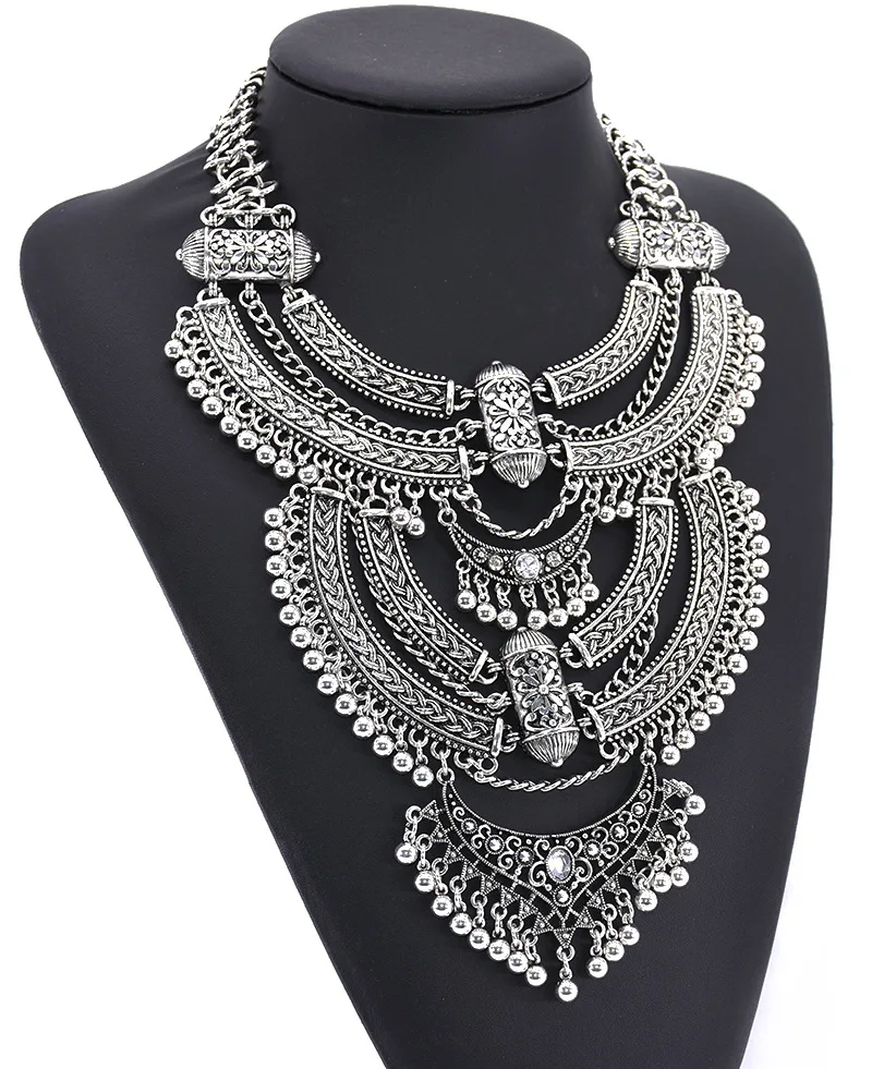 Large Collar Big Choker Woman Bohemian Ethnic Statement Gypsy Maxi Pendants Necklace Indian Power Necklace For Women