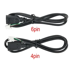 2Pcs 75CM Car USB Cable Adapter 4Pin & 6Pin Connector USB Extension Cable Adapter Car Radio Stereo Usb Cable Adapter