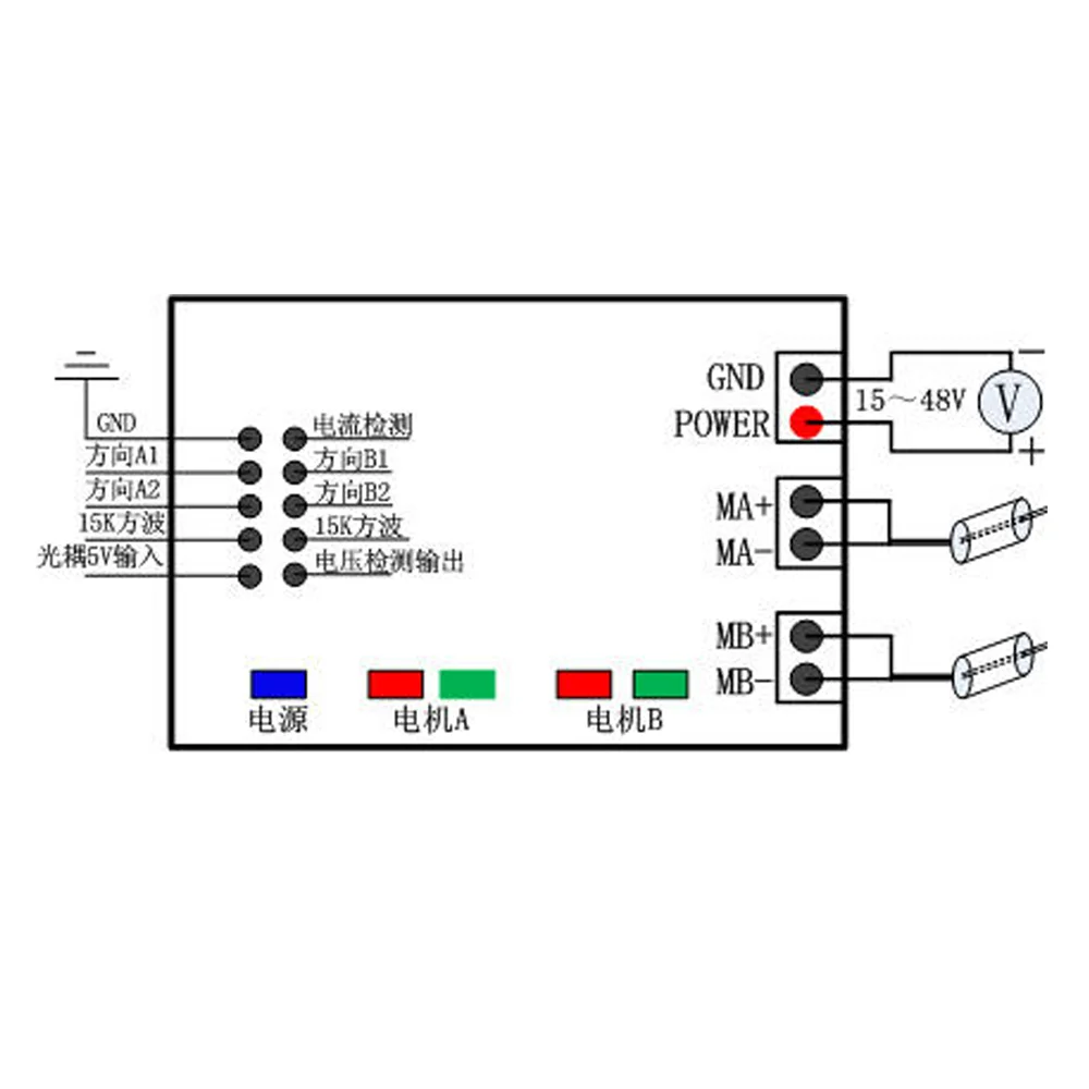 12V-48V 100A DC motor drive Module dual channel High Power  governor speed Control H-bridge optocoupler isolation