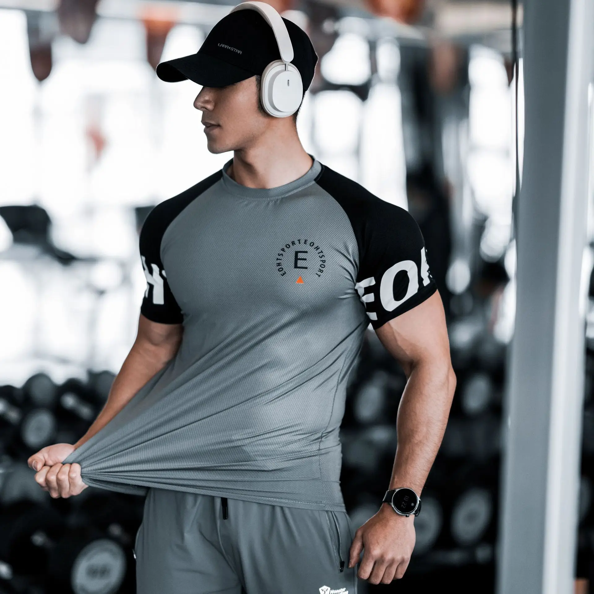 Men Casual Printing Short Sleeve Quick Drying Running T-Shirt Elasticity Bodybuilding Clothes Fitness Gym T Shirt Size M-XXXL