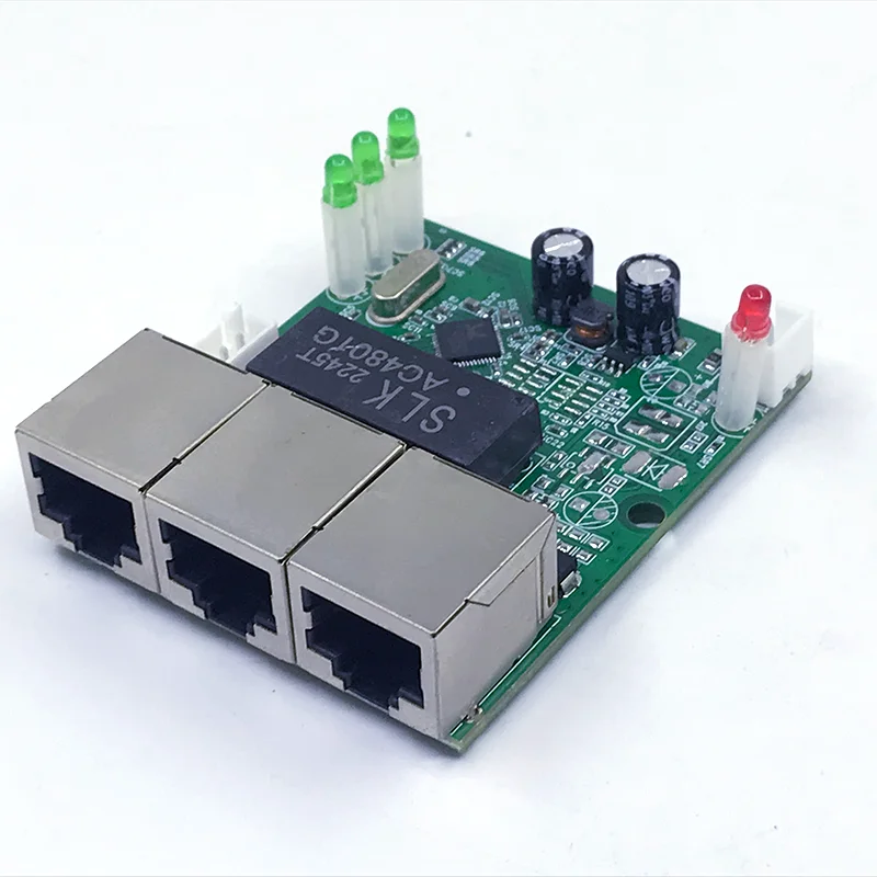 Mini PCBA 4 porty Networkmini moduł włącznik ethernet 10/100Mbps 5V 12V 15V 18V 24V