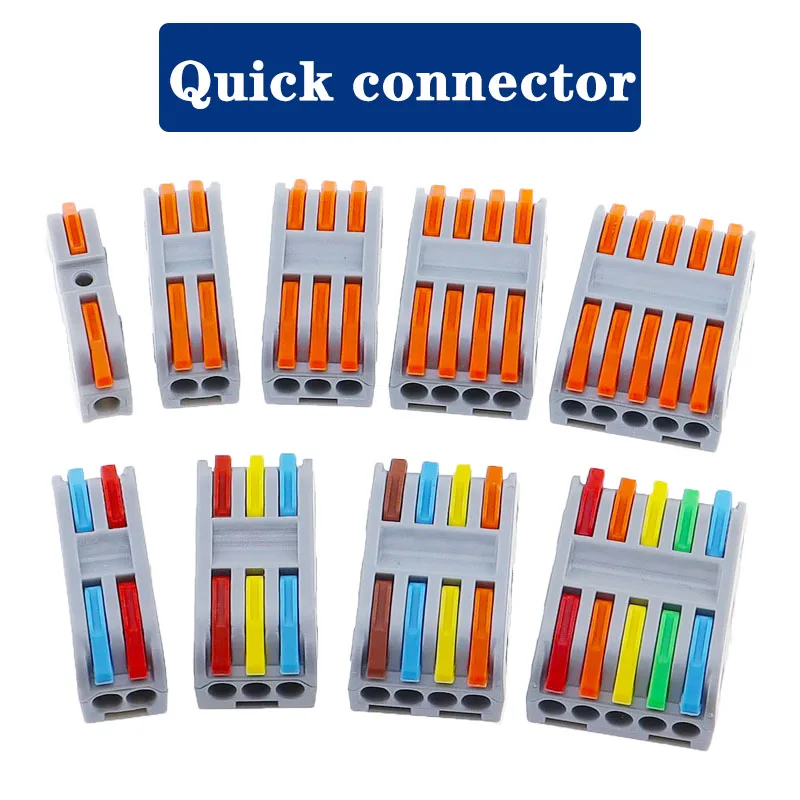 

Mini Fast Wire Cable Connectors Spring Splicing Wiring Connector Universal Compact Conductor 221/222 Push-in Terminal LED