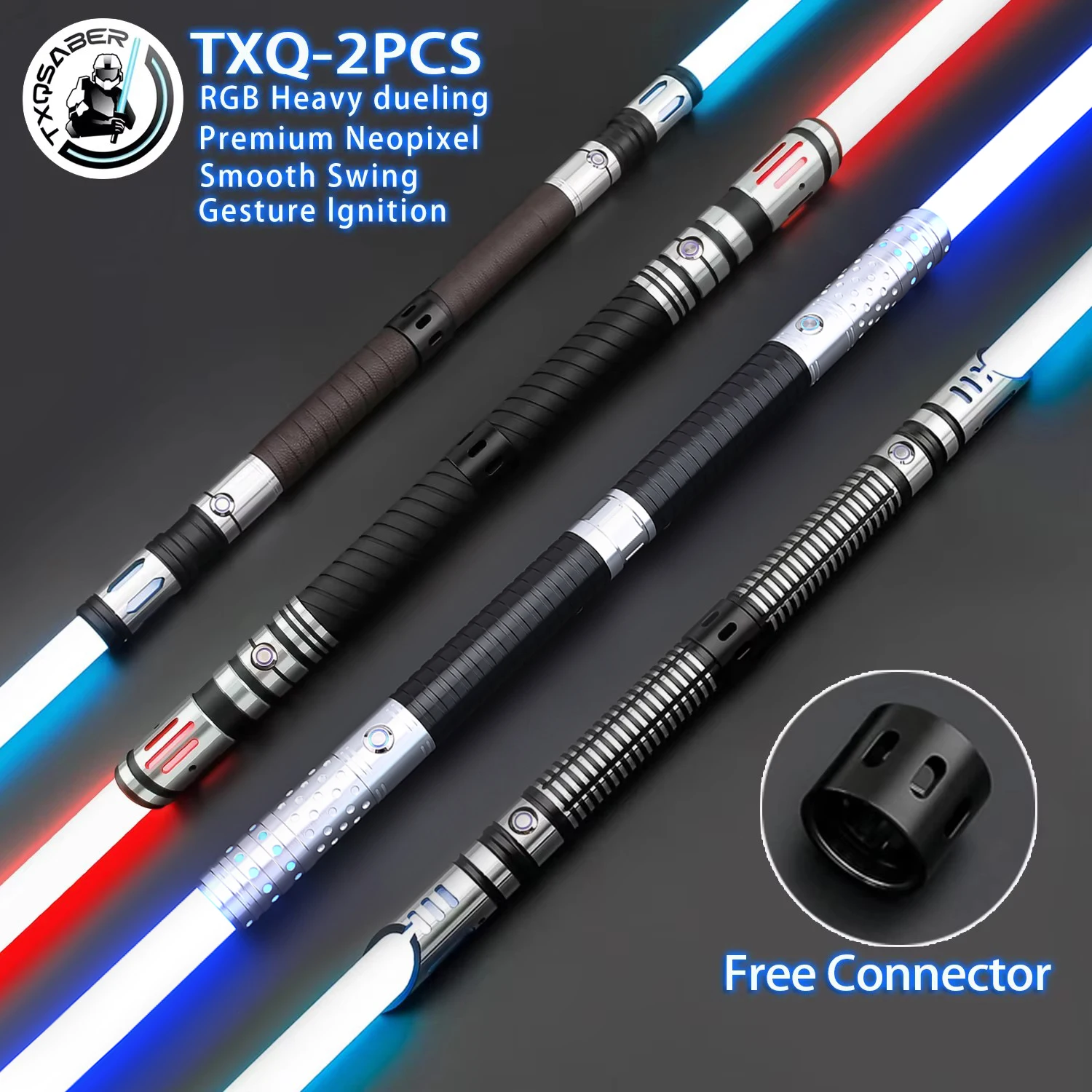 

TXQSABER 2PCS With Free Connector Ventress-Plus E31 E35 E01 E29 E02 Lightsabers Heavy Dueling NeoPixel Sword Smooth Swing
