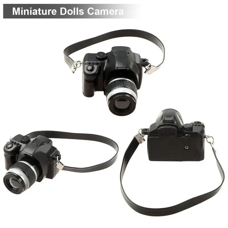 Gift Multicolor Dolls Camera Shutter and Flash with Belt Dollhouse Camera Doll Accessories Plastic Mini Digital Camera 17cm Doll image 4