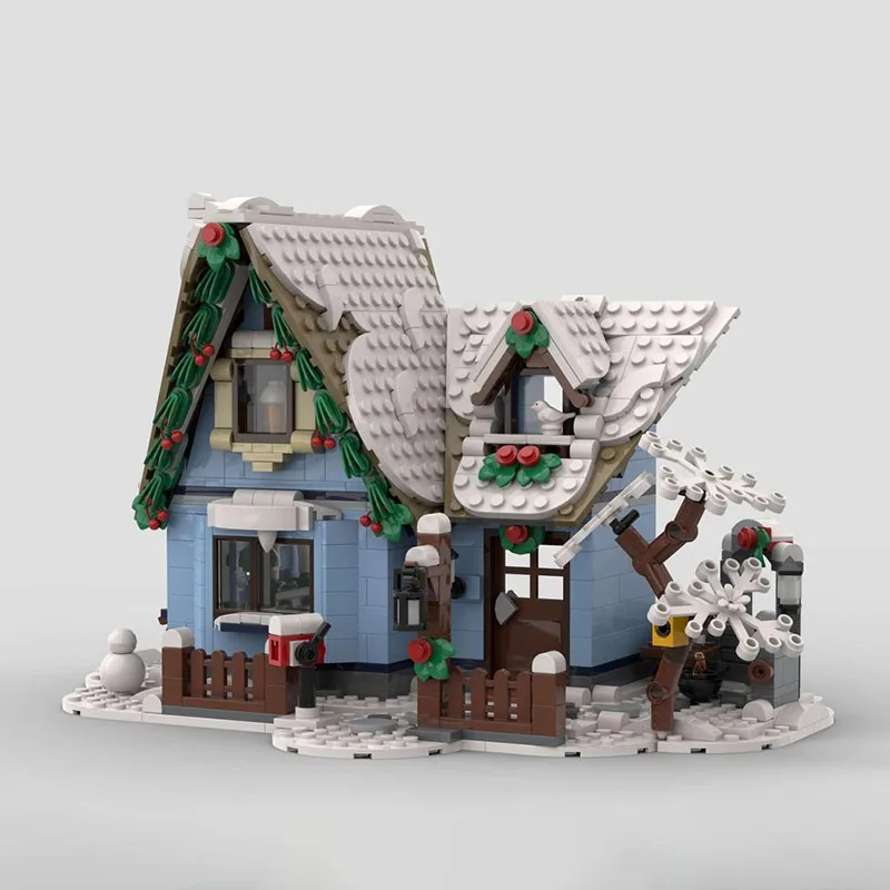 Prodotti Stagionali Mattoncini Modulari MOC 10293 Little Town House Blocchi Tecnologici Giocattolo Natalizio Fai-da-Te Regali di Costruzione