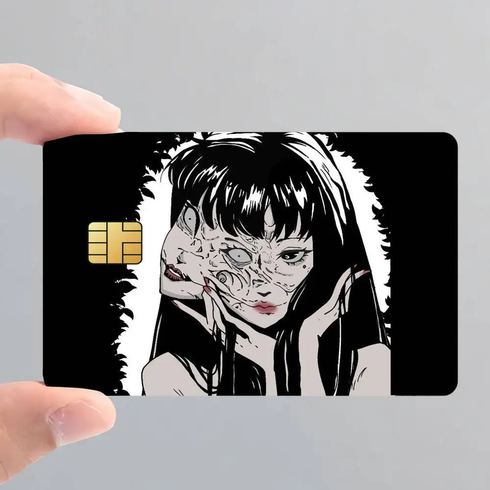 Japanese Junji Ito Tomie Card Stickers for Bank Access Protective Waterproof Film Cover Sticker Surprise Gift