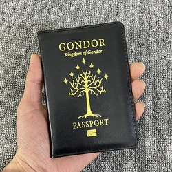 Funda de pasaporte con logotipo, billetera de protección de cuero Pu, soporte para documentos de viaje, nuevo