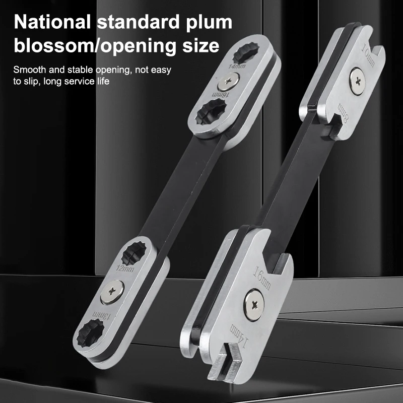 المهنية 360 °   مفتاح ربط الدوران: 8، 10، 12، 16، 19 مم متري، تصميم 8 في 1 لإصلاح المنزل والسيارات بكفاءة