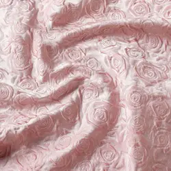 3D Rose Satin Gloss Jacquard Fabric Suit Dress Cheongsam Diy Sewing Designer Fabric