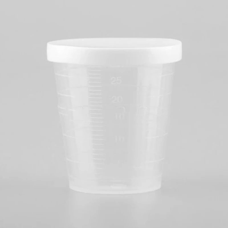 10Pcs 30ml Plastic Medicine Measuring Measure Cups With White Lids Cap With Scale Separating Cups DIY Cake Jewelry Making Tools